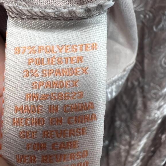 Vintage Claudia Richard Knee Skirt Womens L Taupe Paisley Imprint Crushed Velvet - Picture 5 of 8